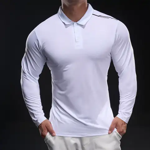 MENSEU 2026 Spring Men's High-End Solid Color European And American Style Business Long-Sleeve Polo Shirt, Cross-Border