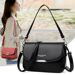 Middle Aged Mother's Small Bag New Leather Large Capacity Women's Shoulder Bag Fashion Cowhide Messenger Bag